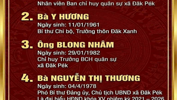 Công bố danh sách chính thức người ứng cử đại biểu HĐND xã Đăk Pék khóa XVI, nhiệm kỳ 2026–2031 (Đơn vị bầu cử số 01–07)