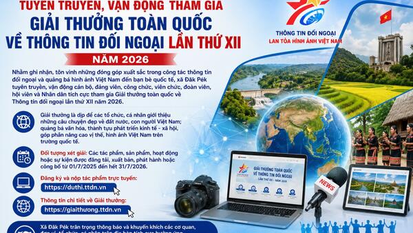 Đăk Pék tuyên truyền, vận động tham gia Giải thưởng toàn quốc về Thông tin đối ngoại lần thứ XII