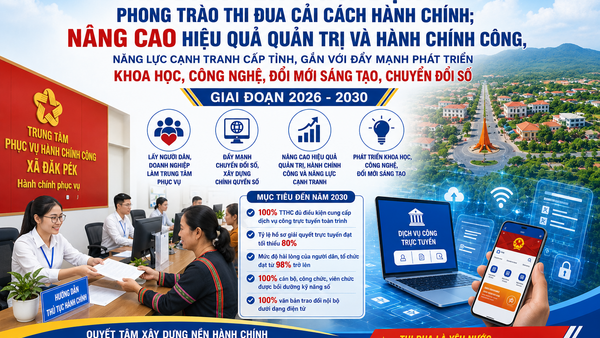 Đăk Pék phát động phong trào thi đua đẩy mạnh cải cách hành chính, chuyển đổi số giai đoạn 2026 – 2030