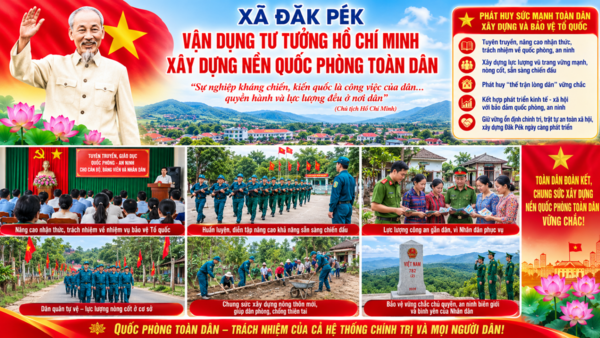 Đăk Pék vận dụng tư tưởng Hồ Chí Minh xây dựng nền quốc phòng toàn dân