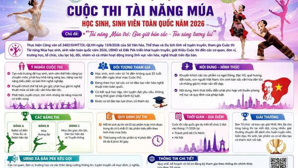 Đăk Pék hưởng ứng Cuộc thi Tài năng Múa học sinh, sinh viên toàn quốc năm 2026