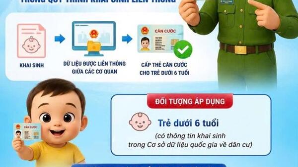 TỪ 01/09/2026 TRẺ DƯỚI SÁU TUỔI ĐƯỢC LÀM CĂN CƯỚC NGAY